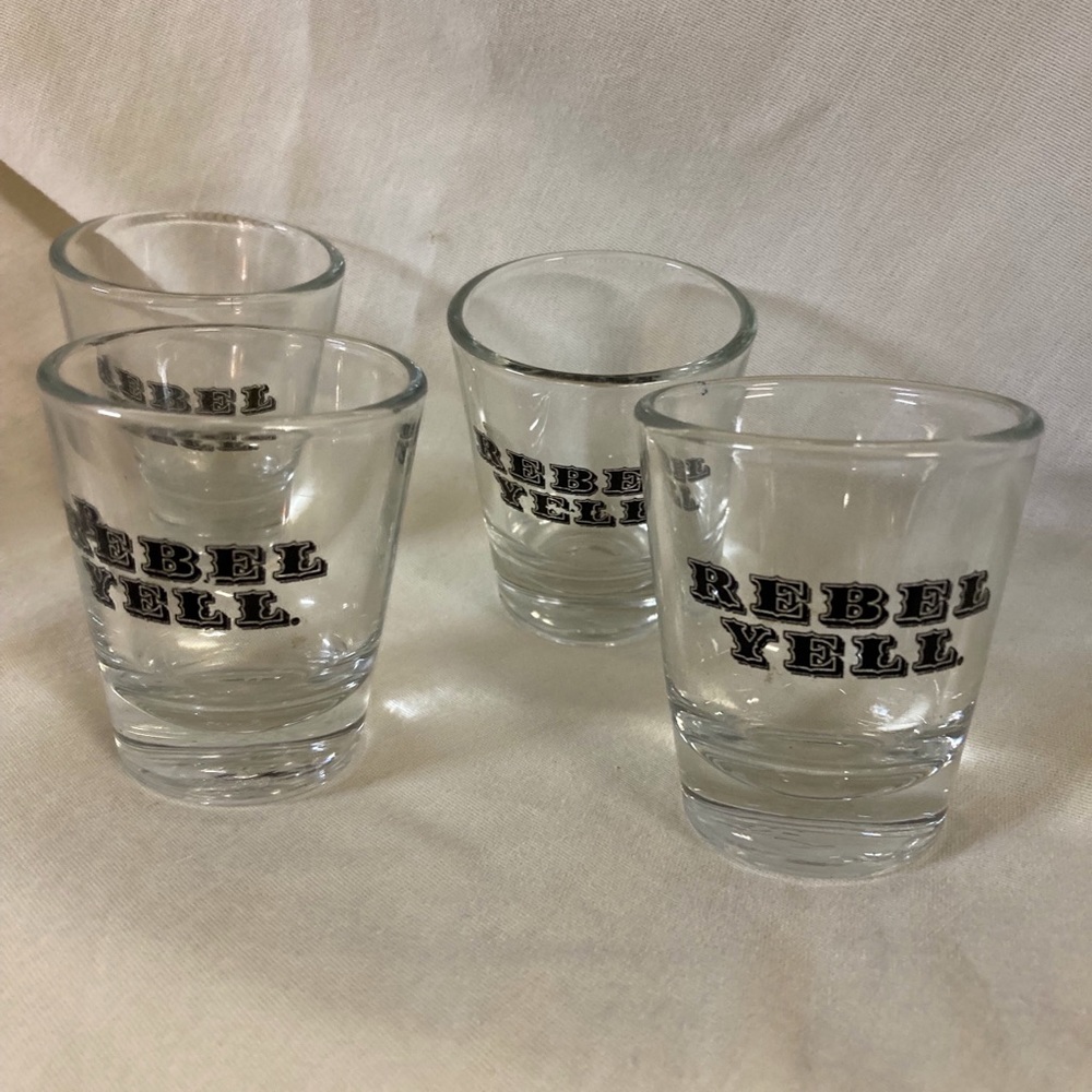 Set of 4 Vintage “Rebel Yell” Shot Glasses